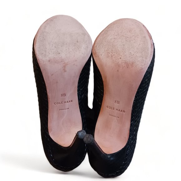 Cole Haan Black Woven Ankle Booties - Picture 12 of 16